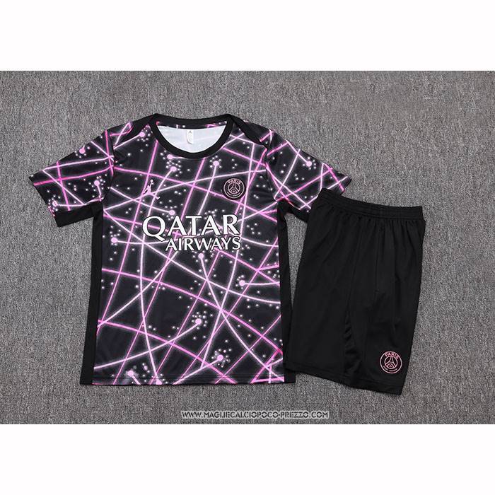 Tuta da Track Paris Saint-Germain Jordan 25/26 Manica Corta Nero Rosa - Pantaloncini